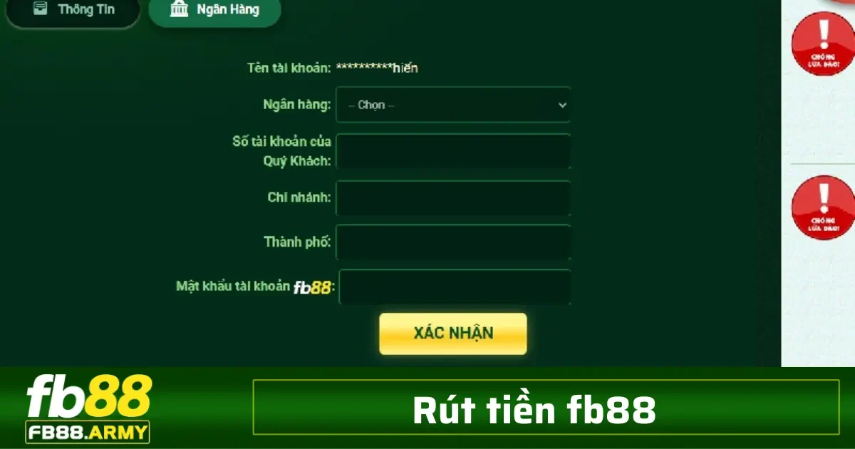 Rút tiền FB88 1 Việc rút tiền từ FB88 về tài khoản ngân hàng của bạn là bước cuối cùng nhưng quan trọng trong quá trình đặt cược và nhận thưởng.